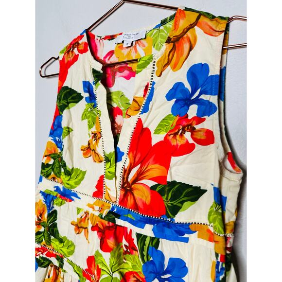 MARISSA WEBB x RTR Multicolor Floral Shift Sleeveless Tiered Mini Dress Size 0 - Picture 5 of 11